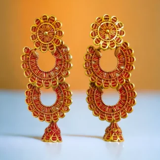 Platted Earrings (Red)
