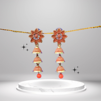Star Jhumka (Orange)