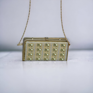 Ladies Designer Hand Clutch (Gold)