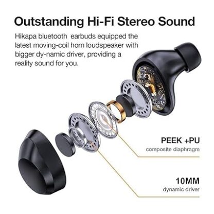 Candytech Aerotwin Wireless Bluetooth in Ear Earbuds with mic, 20 hrs Playtime, Touch Controls, Type- C Fast Charging, Bluetooth 5.0 (Black) - Image 4