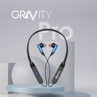 Candytech Gravity Pro Bluetooth in Ear Wireless Neckband with Mic, Deep Bass, 10mm Driver, Magnetic Buds, 26 Hrs Playback & Water Resistant (Blue)