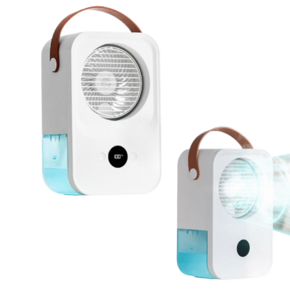 Factory New Desktop Air Conditioner Hot Selling Portable Standing Fan Intelligent Voice Remote Control Desk Fan Rechargeable " F70" white with blue