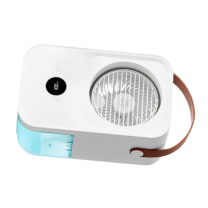 Factory New Desktop Air Conditioner Hot Selling Portable Standing Fan Intelligent Voice Remote Control Desk Fan Rechargeable " F70" white with blue - Image 3