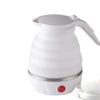 600ml Travelling Folding Kettle Electric Silicone Foldable Water Kettles Compression Leak-proof Portable Mini Kettle Household MUH24012406 white
