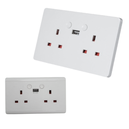 Smart wifi wall socket double gang brush surface 100-240V with USB port remote by app US0301-C - Image 2