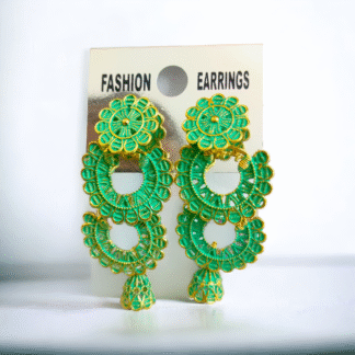 Platted Earrings (Green)