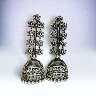 Flower Jhumka (Silver)