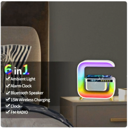 LED WIRELESS CHARGING SPEAKER CLOCK - Image 3