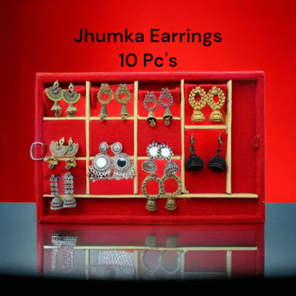 Jhumkha Earrings pack of 10 different pcs - Image 2