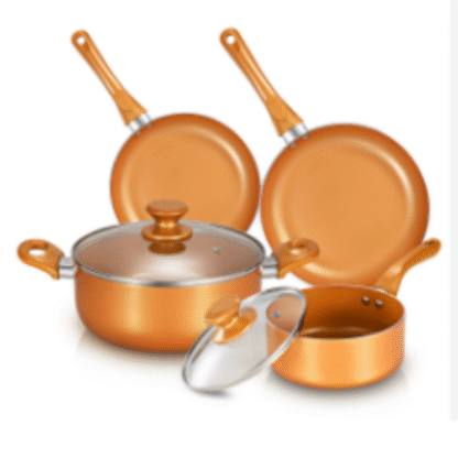 5-Piece Cookware Set,Copper Non Stick,Five Colors to Choose,Aluminum