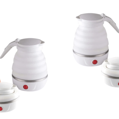 600ml Travelling Folding Kettle Electric Silicone Foldable Water Kettles Compression Leak-proof Portable Mini Kettle Household MUH24012406 white - Image 2