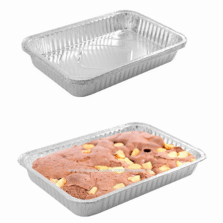 OEM Logo Universal deep pan tin foil container with foil lid baking pan aluminum foil lunch box IN-FC001-01
