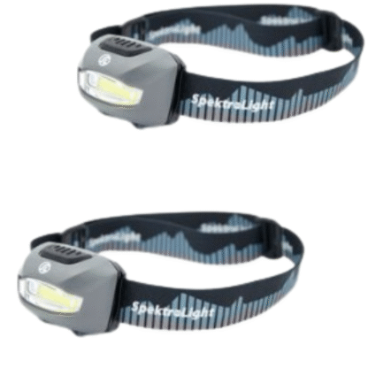 Spektrolight Alkaline 3AAA Camping Outdoor LED Emergency IPX4 Hiking Fishing Portable Hurricane Light Weight Head Torch Headlamp " 819 #4647-#3392" - Image 2