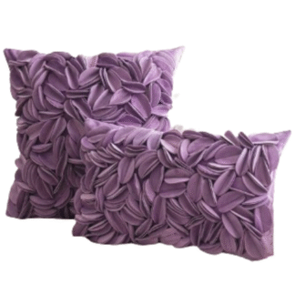Hand-decorated pillow case solid color petal compound splicing sofa pillow headboard cushion -Purple