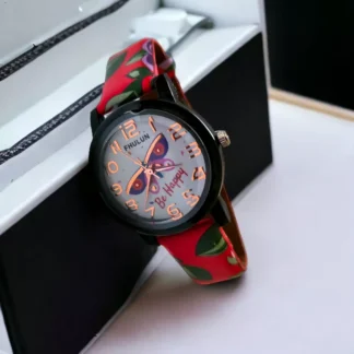 Girls Watch (Red Flower Design)