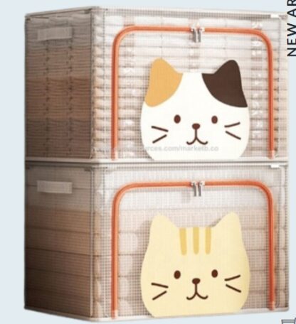 Fabric Foldable Storage Box for Home Organization Home Storage and Organization-Cat pattern