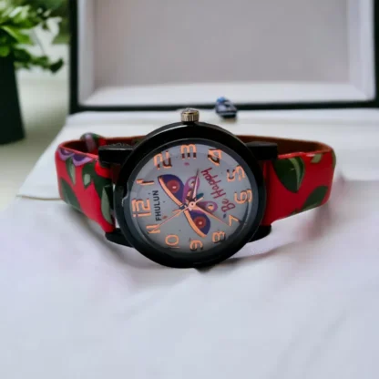 Girls Watch (Red Flower Design) - Image 2